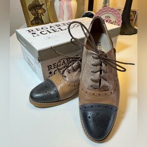 Regarde Le Ciel Giovanna Women’s Brogue Style Lace-Up Oxford Shoes Size 37